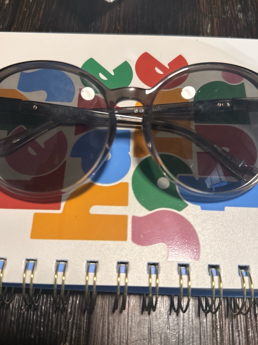The Row Round Sunglasses Gray Frames with Dark Smoke Lenses